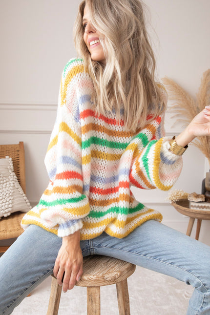 Fantasy Stripes Green Mix - Trui