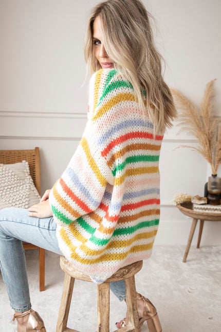 Fantasy Stripes Green Mix - Trui