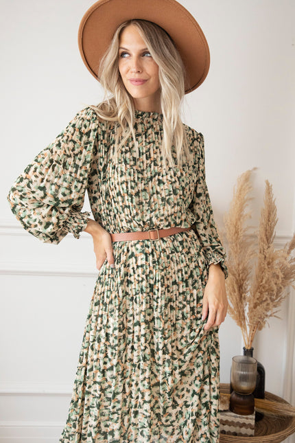 Peggy Pleated Mint - Maxi Jurk