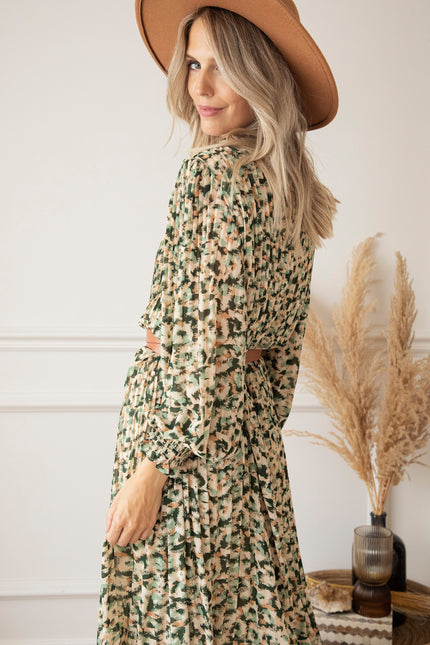 Peggy Pleated Mint - Maxi Jurk