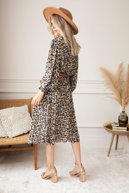 Peggy Pleated Dark Blue - Maxi Jurk