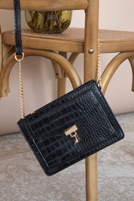 Classy Croco Black - Handtas