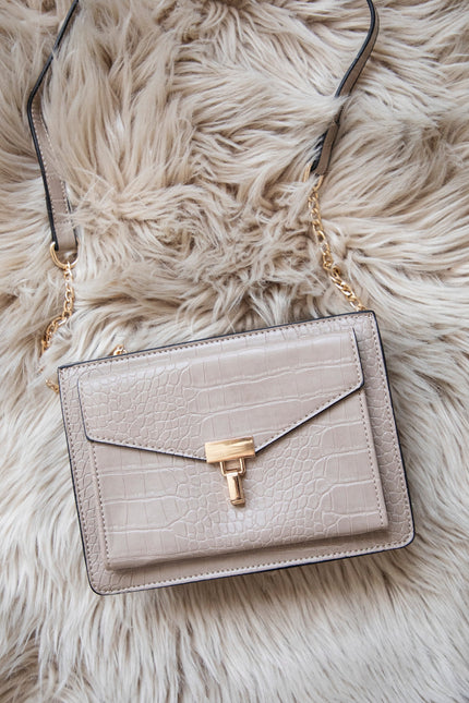 Classy Croco Beige - Handtas