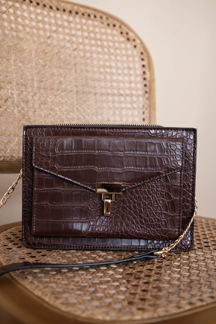 Classy Croco Brown - Handtas