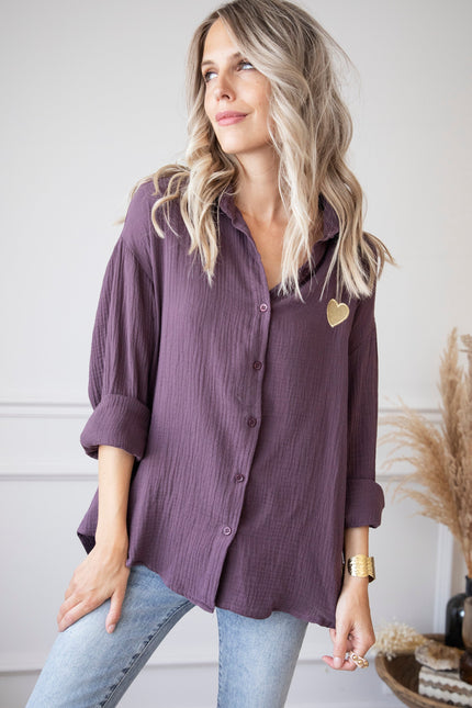 Beating Heart Tetra Plum - Blouse