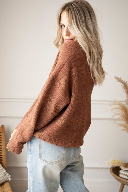 Sparkles & Stripes Caramel - Trui