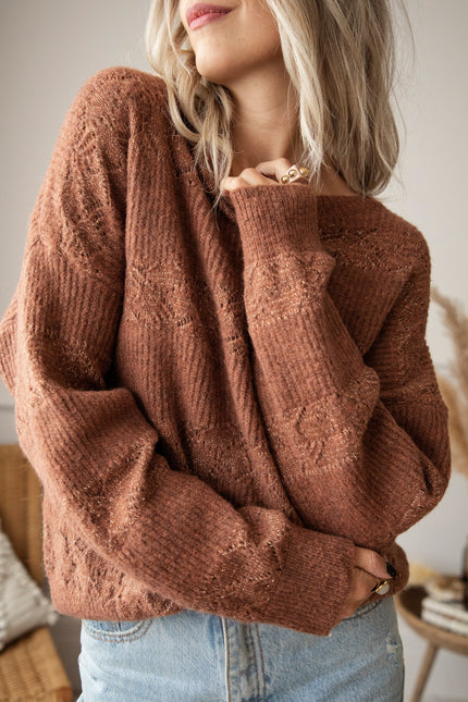 Sparkles & Stripes Caramel - Trui