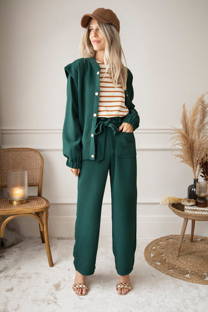 Beating Heart Stripes & Buttons Camel - Longsleeve