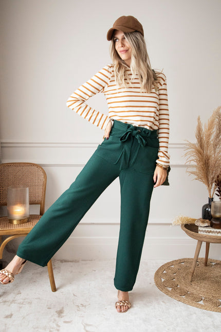 Beating Heart Stripes & Buttons Camel - Longsleeve