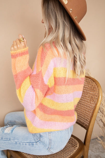 One Stripe Ahead Yellow/Lila - Trui
