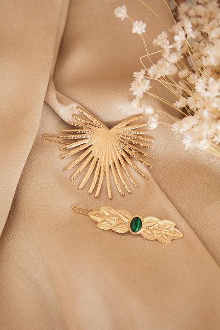 Roman Leaf Gold/Green - Haarspeld