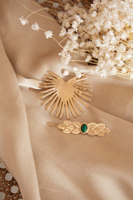 Roman Leaf Gold/Green - Haarspeld