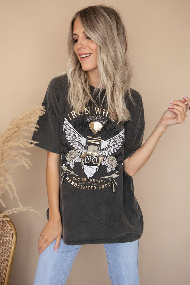 Iron Wheels Dark Grey - T-Shirt