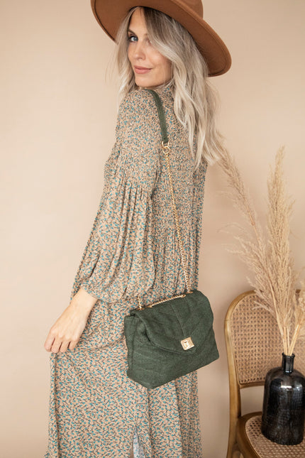 Joyce Camel/Petrol - Maxi Jurk