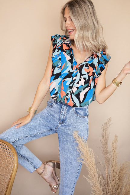 Phantasia Blue/Coral - Top