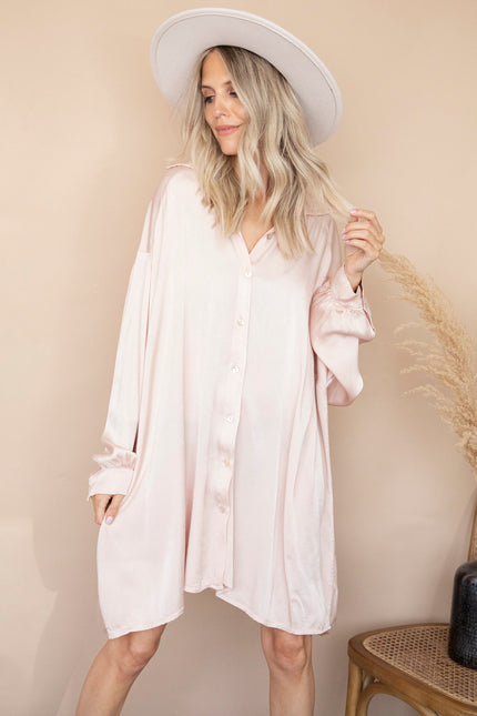 Silky Loose Creamy Pink - Jurk