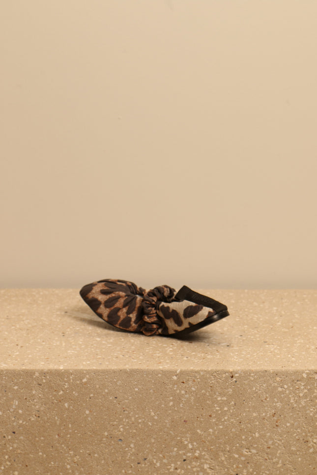 Ganni - ballerina - S1982 Soft Square Toe Scrunchie - Leopard