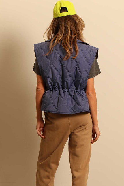 Ganni - gilet - F7446 Ripstop Quilt Reversible - Mole