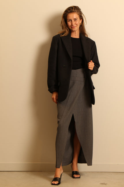 RÓHE - blazer - Unisex asymmetric - anthracite melange