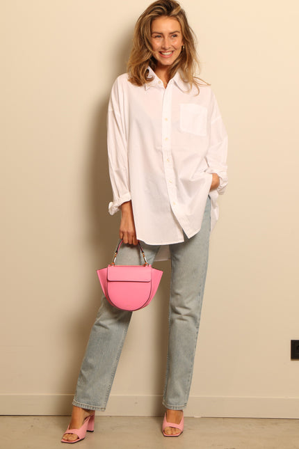 R13 - blouse - DROP NECK OXFORD SHIRT - WHITE