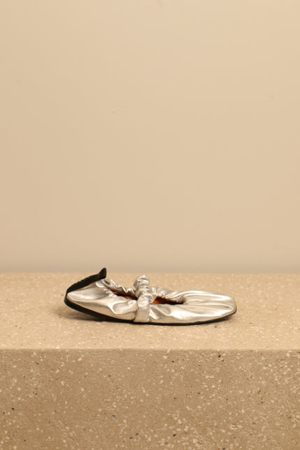 Ganni - loafers - S2040 Scrunchie Ballerina - Silver