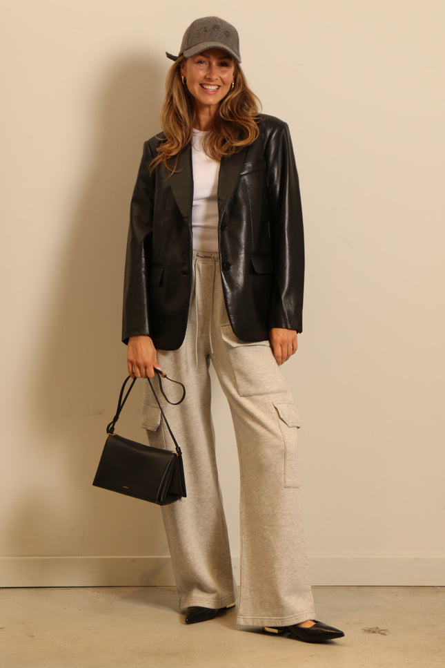 Anine Bing - blazer - Classic - black leather