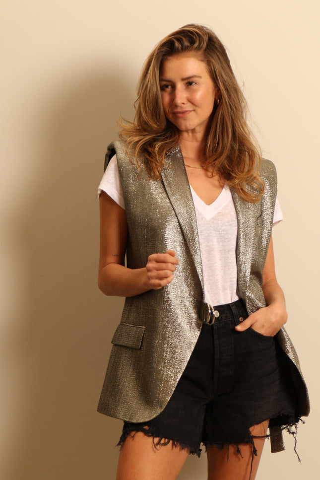 IRO - gilet - ROMALA - dark khaki