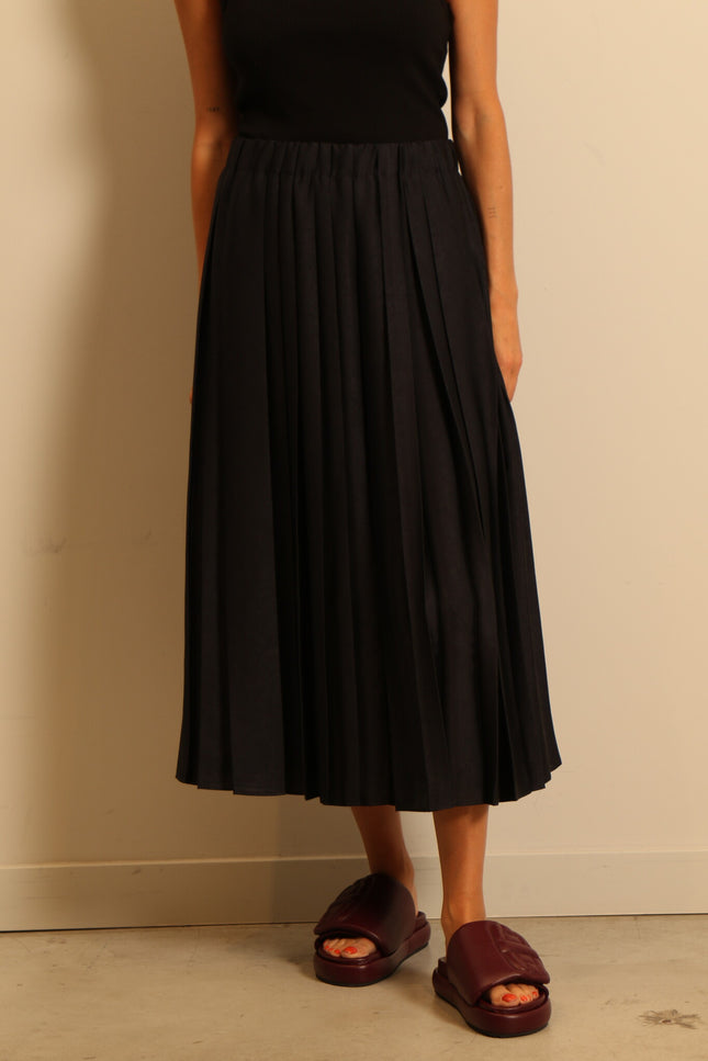 Tibi - skirt - PLEATED PULL ON - NAVY