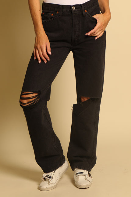 re/done - jeans - 90S high rise loose - washed black