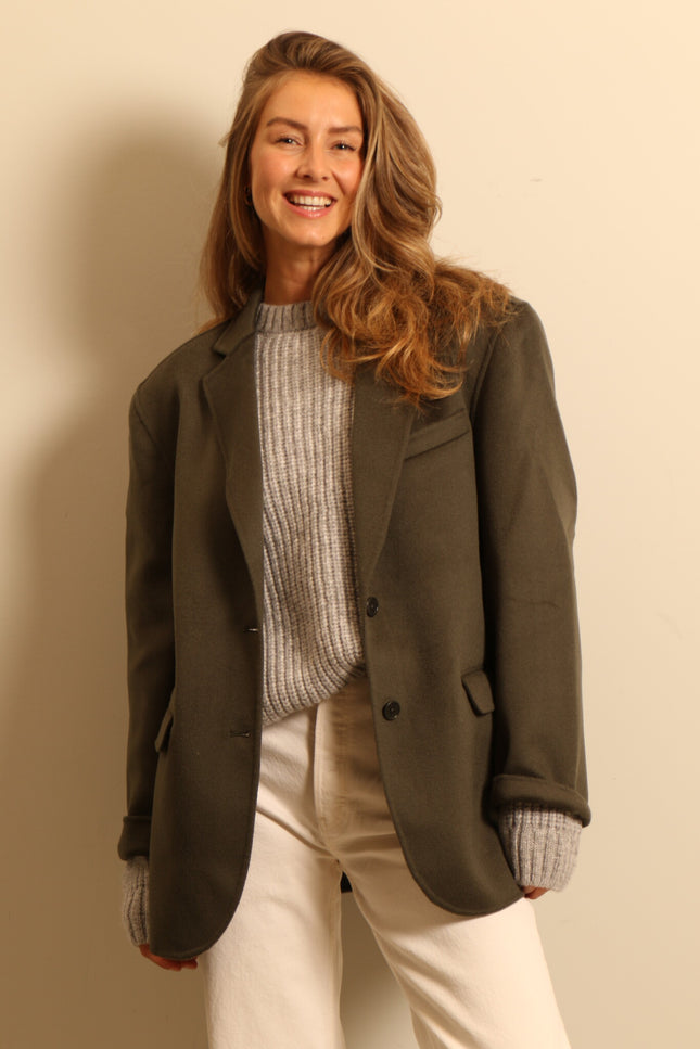 Anine Bing - blazer - Quinn - olive cashmere