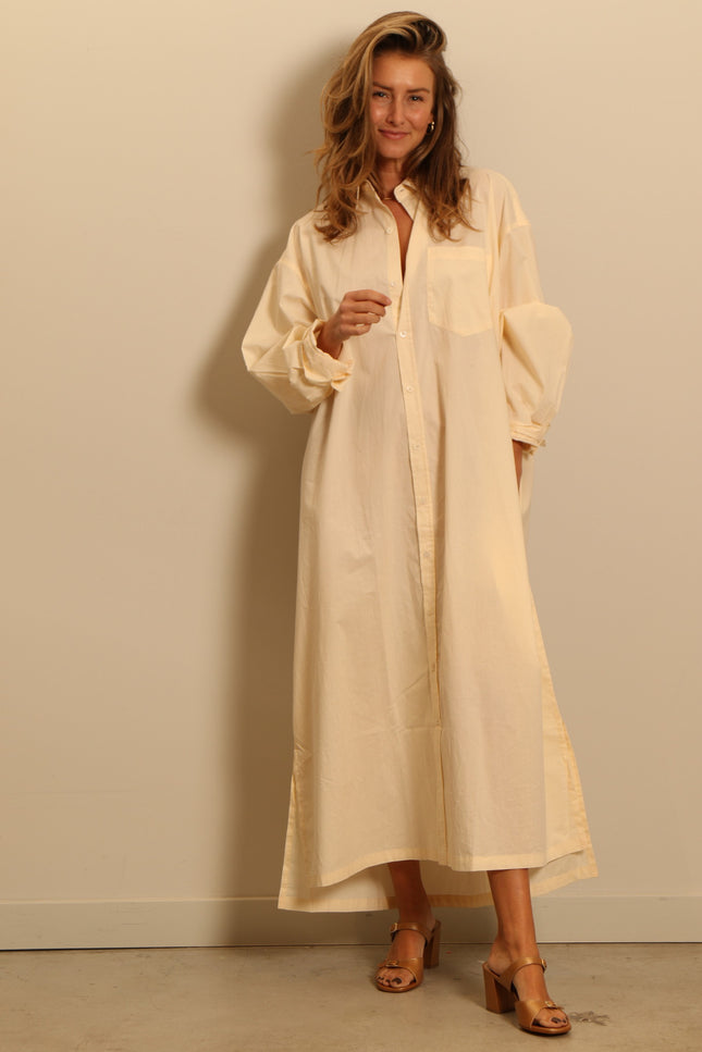 Sea Me Happy - dress - Geenah shirt dress poplin uni - vanilla