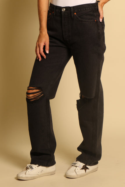 re/done - jeans - 90S high rise loose - washed black