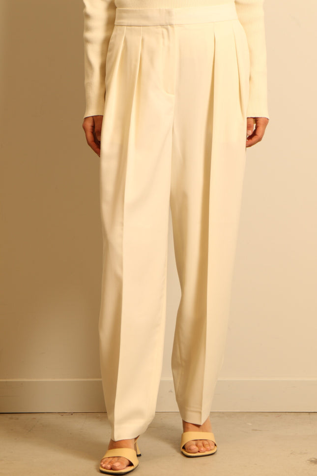 RÓHE - pants - Double pleat tailored - cream