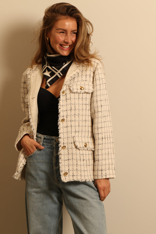 Anine Bing - blazer - JANET JACKET - white plaid