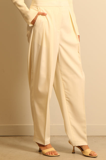 RÓHE - pants - Double pleat tailored - cream