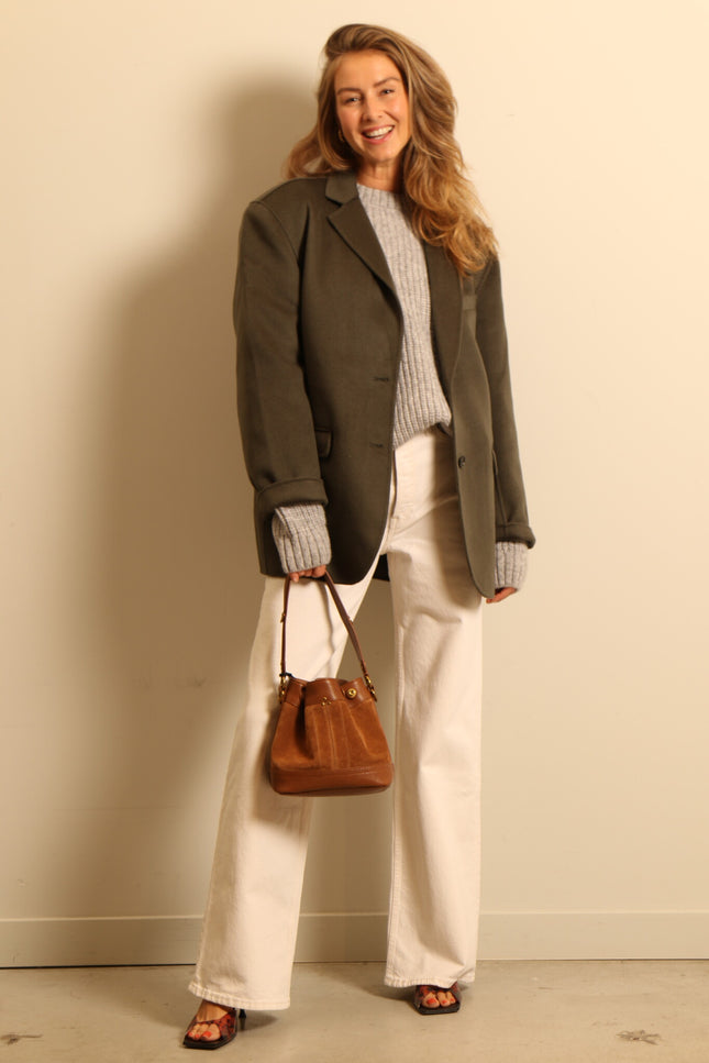 Anine Bing - blazer - Quinn - olive cashmere