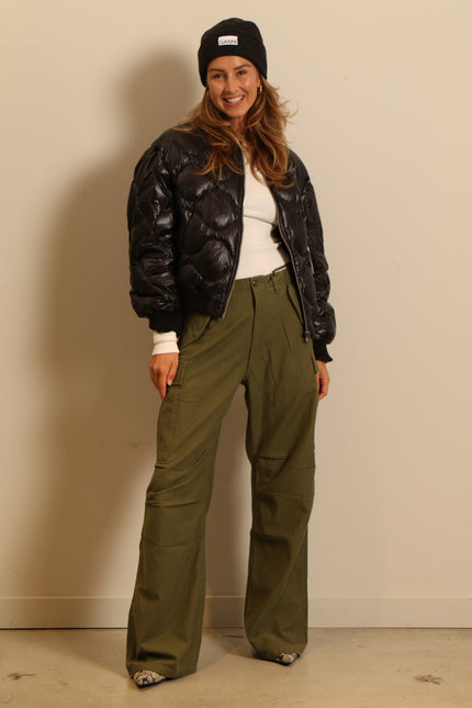 R13 - pants - WIDE LEG CARGO - OLIVE