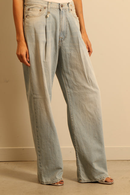 R13 - jeans - DAMON PLEATED WIDE - LENNON BLUE