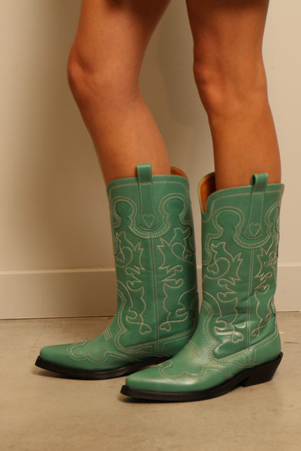 Ganni - laarzen - S1932 Western Boot - Kelly Green