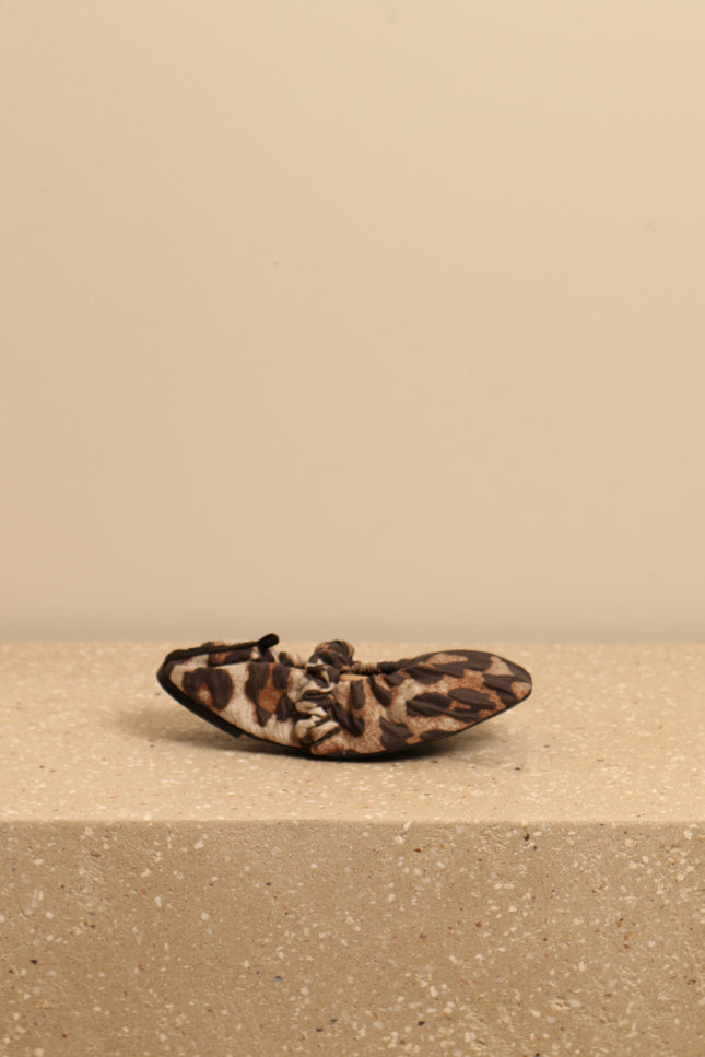 Ganni - ballerina - S1982 Soft Square Toe Scrunchie - Leopard