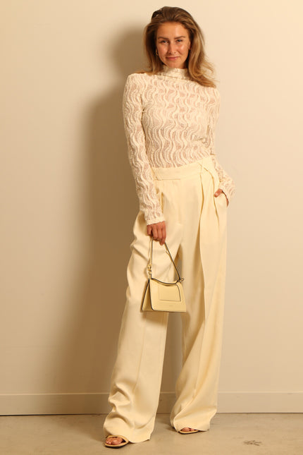 RÓHE - pants - Wide leg tailored - ivory