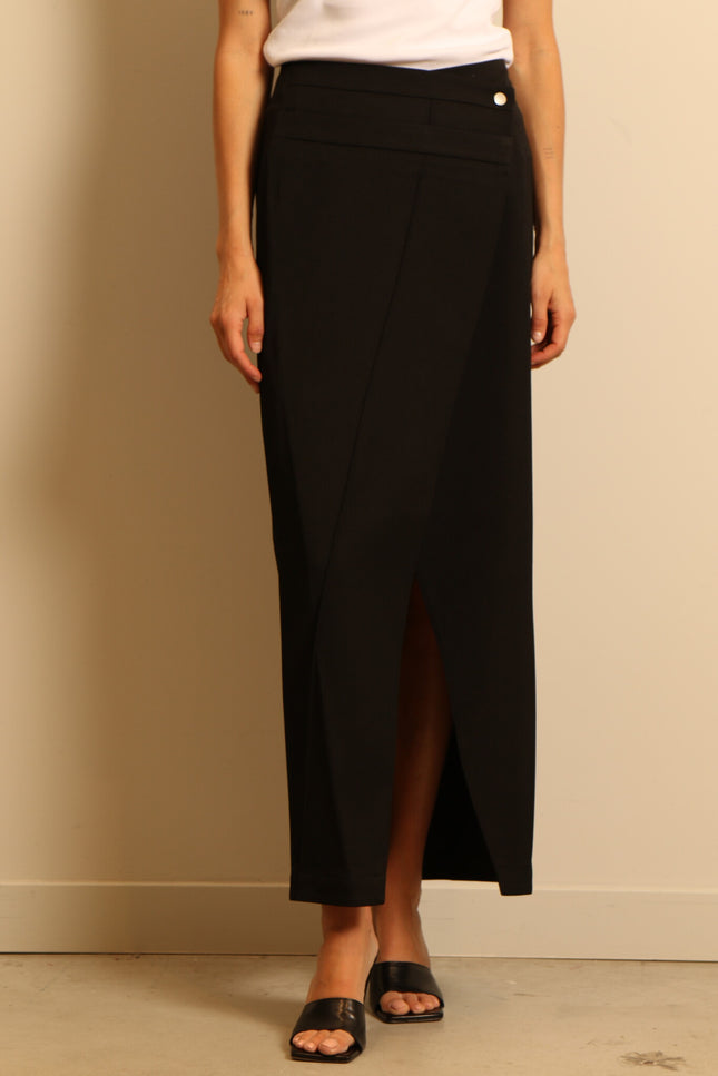 RÓHE - skirt - Double waistband detail - noir