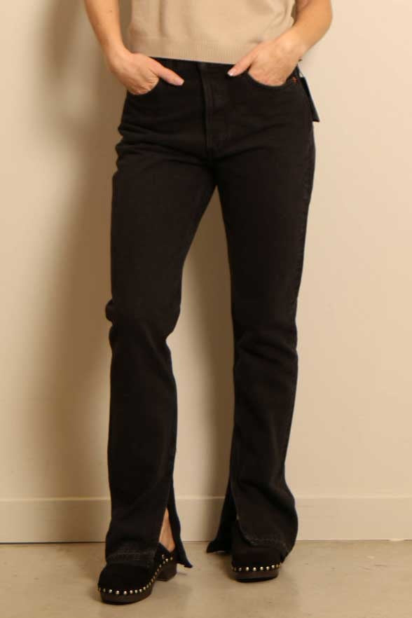 Re/Done - jeans - 70S High Rise Skinny Boot - washed black