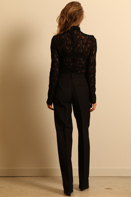 RÓHE - top - Lace turtleneck - noir