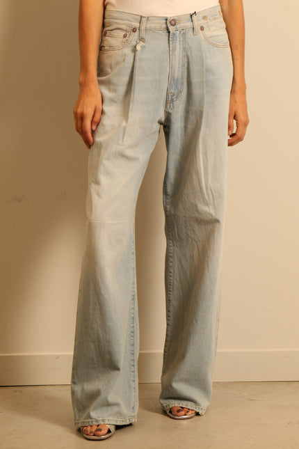 R13 - jeans - DAMON PLEATED WIDE - LENNON BLUE